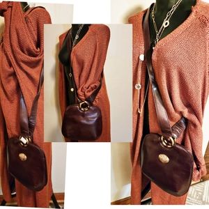 Portofina unique vintage leather crossbody bag.